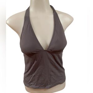 Calvin Klein Women’s Gray Halter Tankini Bathing Suit Top SZ M
